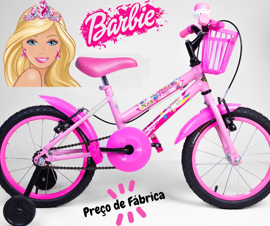 Bicicleta Infantil aro 16 Feminina Barbie 