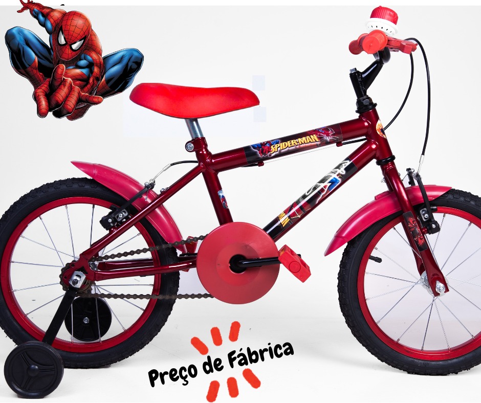Bicicleta Infantil Masculina Aro 16 - Vermelha - Personagem
